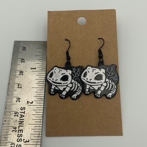 Horror Skeleton Lizard Metal Earrings